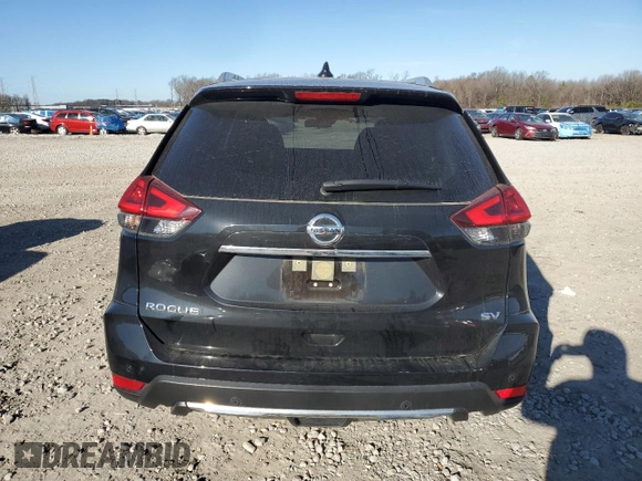 2019 Nissan Rogue SV with VIN JN8AT2MT8KW258556, listed as a Copart auction lot 46705905 with 38,178 mi miles and Salvage Title. Bid and sale history available at DreamBid. Image 6.