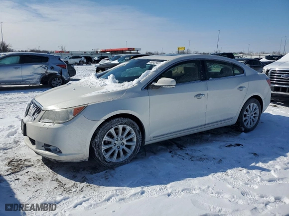 2013 Buick LaCrosse Premium 1 with VIN 1G4GF5E34DF258906, listed as a Copart auction lot 46043945 with 117,528 mi miles and Salvage Title. Bid and sale history available at carsss.com. Image 1.