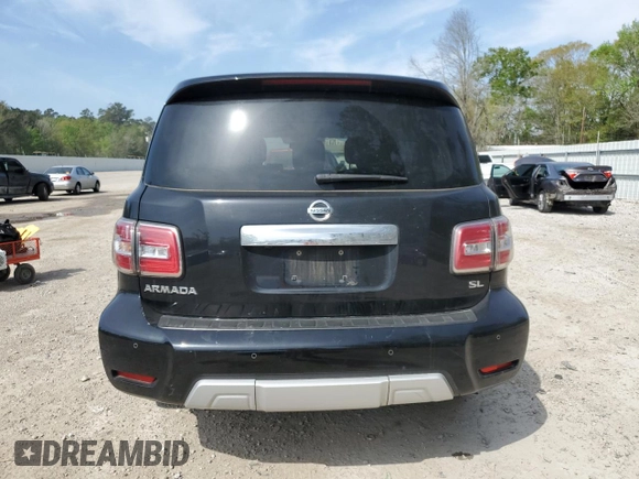 2018 Nissan Armada SV with VIN JN8AY2ND7J9059858, listed as a Copart auction lot 50140715 with 107,126 mi miles and Salvage Title. Bid and sale history available at carsss.com. Image 6.