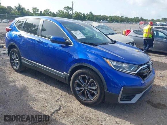 2021 Honda CR-V EX z VIN 7FARW1H59ME007732, wystawiony jako IAAI lot #42458601 z przebiegiem 60 034 mil mil oraz . Historia ofert i sprzedaży dostępna na DreamBid. Obrazek 1.