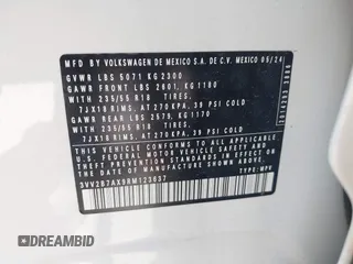 2024 Volkswagen Tiguan SE с VIN 3VV2B7AX9RM123637, выставлен на аукционе IAAI как лот 42446754 с пробегом 20 573 миль миль и . История ставок и продаж доступна на DreamBid. Изображение 9.