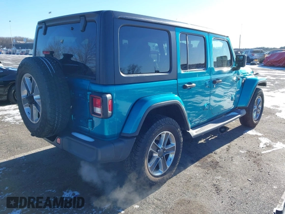 2019 Jeep Wrangler Unlimited Sahara with VIN 1C4HJXEN7KW641854, listed as a IAAI auction lot 41635091 with 51,039 mi miles and . Bid and sale history available at DreamBid. Image 4.