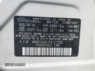 2015 Hyundai Sonata Limited with VIN KMHEC4A41FA127232, listed as a Copart auction lot 50062685 with 154,841 mi miles and Clean Title. Bid and sale history available at carsss.com. Image 12.