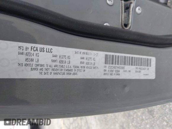 2017 Dodge Charger SE with VIN 2C3CDXBG7HH553583, listed as a IAAI auction lot 41925229 with 121,777 mi miles. Bid and sale history available at carsss.com. Image 9.