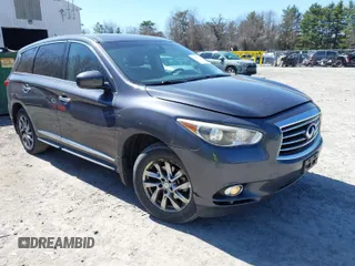 2013 Infiniti JX35 with VIN 5N1AL0MM6DC339970, listed as a IAAI auction lot 42067112 with 140,435 mi miles. Bid and sale history available at carsss.com. Image 1.