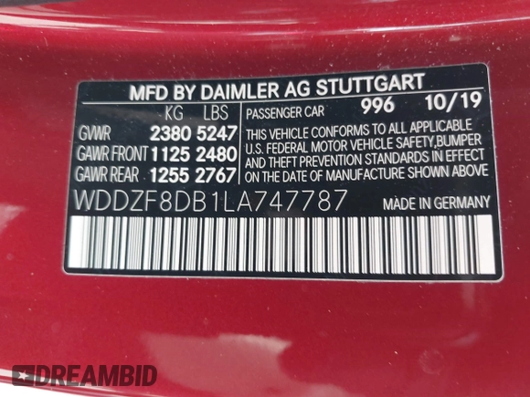 2020 Mercedes-Benz E 350 z VIN WDDZF8DB1LA747787, wystawiony jako IAAI lot #42310513 z przebiegiem 64 707 mil mil oraz . Historia ofert i sprzedaży dostępna na DreamBid. Obrazek 9.