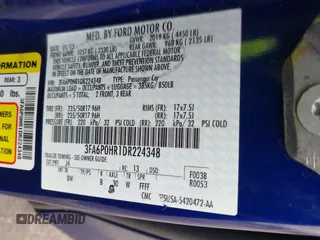2013 Ford Fusion SE with VIN 3FA6P0HR1DR224348, listed as a IAAI auction lot 41971247 with 121,553 mi miles and . Bid and sale history available at DreamBid. Image 9.