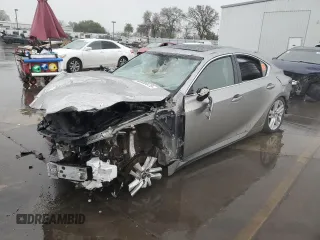 2021 Lexus IS with VIN JTHCA1D23M5110057, listed as a Copart auction lot 49008875 with 29,696 mi miles and Salvage Title. Bid and sale history available at carsss.com. Image 1.