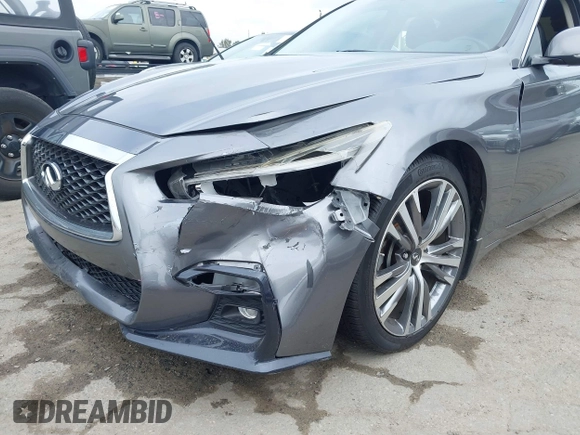 2018 Infiniti Q50 Luxe with VIN JN1EV7AP7JM354543, listed as a IAAI auction lot 42189356 with 89,503 mi miles and . Bid and sale history available at DreamBid. Image 6.