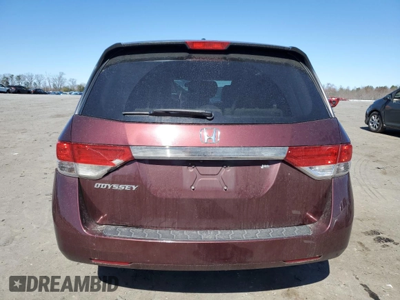 2017 Honda Odyssey EX-L with VIN 5FNRL5H66HB006354, listed as a Copart auction lot 49682455 with 250,935 mi miles and Salvage Title. Bid and sale history available at DreamBid. Image 6.