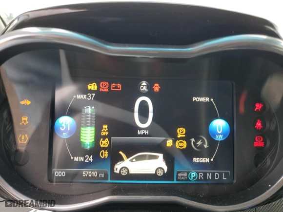 2015 Chevrolet Spark EV LT with VIN KL8CL6S09FC739114, listed as a Copart auction lot 81126184 with 57,010 mi miles and Salvage Title. Bid and sale history available at carsss.com. Image 9.