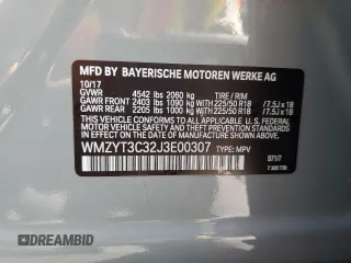 2018 MINI Countryman Cooper S with VIN WMZYT3C32J3E00307, listed as a Copart auction lot 62218445 with 41,652 mi miles and Salvage title. Bid and sale history available at DreamBid. Image 12.