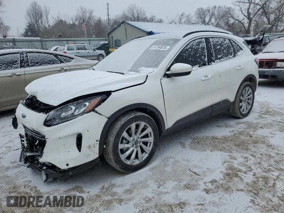 2021 Ford Escape Titanium with VIN 1FMCU9J94MUA26663, listed as a Copart auction lot 41799545 with Not Provided miles and Salvage Title. Bid and sale history available at carsss.com. Image 1.