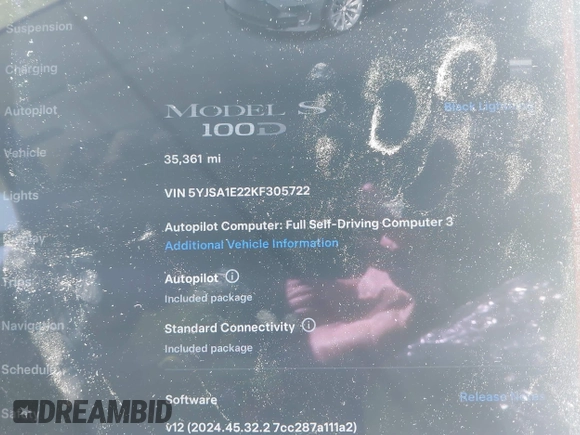 2019 Tesla Model S 75D с VIN 5YJSA1E22KF305722, выставлен на аукционе IAAI как лот 41765921 с пробегом 35 361 миль миль и . История ставок и продаж доступна на DreamBid. Изображение 15.