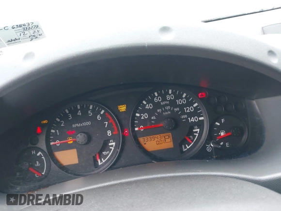 2005 Nissan Xterra S with VIN 5N1AN08W25C638637, listed as a IAAI auction lot 42224490 with 333,943 mi miles and . Bid and sale history available at DreamBid. Image 7.