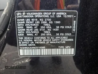 2022 Volkswagen Atlas SE with VIN 1V2HR2CAXNC514385, listed as a Copart auction lot 55742695 with 33,263 mi miles and Salvage title. Bid and sale history available at DreamBid. Image 14.