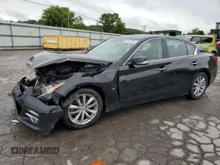 2015 Infiniti Q50 Premium with VIN JN1BV7AP9FM339066, listed as a Copart auction lot 61464355 with 168,471 mi miles and Salvage title. Bid and sale history available at DreamBid. Image 1.
