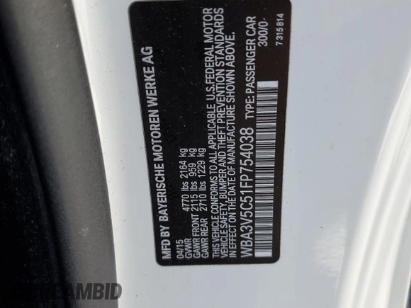 2015 BMW 4 Series 428i с VIN WBA3V5C51FP754038, выставлен на аукционе Copart как лот 59353475 с пробегом 88 120 миль миль и Списание • Salvage title. История ставок и продаж доступна на DreamBid. Изображение 13.
