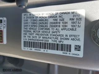 2017 Honda CR-V Touring with VIN 2HKRW2H93HH613054, listed as a Copart auction lot 53601775 with 97,648 mi miles and Salvage Title. Bid and sale history available at carsss.com. Image 13.