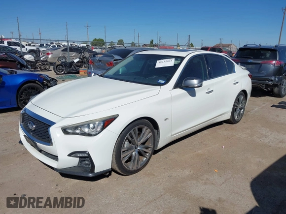 2018 Infiniti Q50 3.0t LUXE with VIN JN1EV7AP5JM355898, listed as a IAAI auction lot 40455903 with 80,812 mi miles. Bid and sale history available at carsss.com. Image 2.
