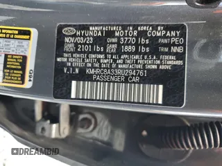 2024 Hyundai Venue Limited with VIN KMHRC8A33RU294761, listed as a Copart auction lot 62027005 with 13,657 mi miles and Non repairable. Bid and sale history available at DreamBid. Image 13.