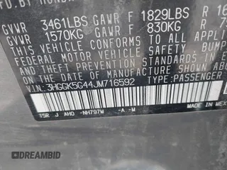 2018 Honda Fit LX z VIN 3HGGK5G44JM716592, wystawiony jako IAAI lot #41878820 z przebiegiem 70 464 mil mil oraz . Historia ofert i sprzedaży dostępna na DreamBid. Obrazek 9.
