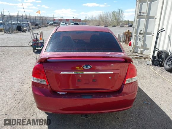 2008 Kia Spectra EX with VIN KNAFE121385509258, listed as a IAAI auction lot 41775275 with 174,102 mi miles. Bid and sale history available at carsss.com. Image 16.