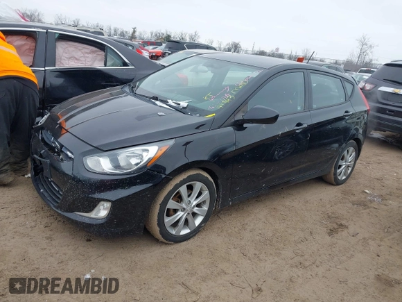 2012 Hyundai Accent SE with VIN KMHCU5AE7CU004466, listed as a IAAI auction lot 41602472 with 144,843 mi miles. Bid and sale history available at carsss.com. Image 2.