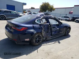 2024 BMW i4 eDrive40 with VIN WBY73AW03RFS22088, listed as a Copart auction lot 54831704 with 3,581 mi miles and Salvage Title. Bid and sale history available at carsss.com. Image 3.