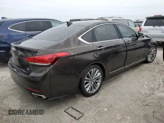 2017 Genesis G80 3.8L with VIN KMHGN4JE2HU177957, listed as a Copart auction lot 75120824 with 0 mi miles and Salvage Title. Bid and sale history available at carsss.com. Image 3.