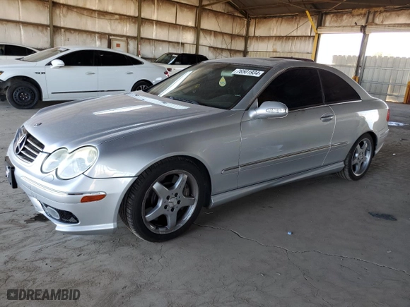 2004 Mercedes-Benz CLK-Class 5.0L with VIN WDBTJ75J04F084228, listed as a Copart auction lot 76501934 with 133,040 mi miles and Clean Title. Bid and sale history available at carsss.com. Image 1.