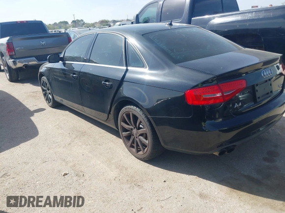 2013 Audi A4 Premium Plus with VIN WAUFFAFL9DN020026, listed as a IAAI auction lot 41799876 with 119,133 mi miles. Bid and sale history available at carsss.com. Image 3.