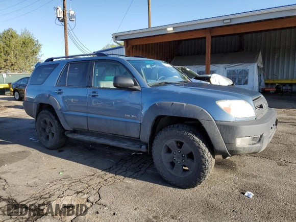 2003 Toyota 4Runner SR5 with VIN JTEBU14RX30011874, listed as a Copart auction lot 55319735 with 187,998 mi miles and Clean Title. Bid and sale history available at DreamBid. Image 4.