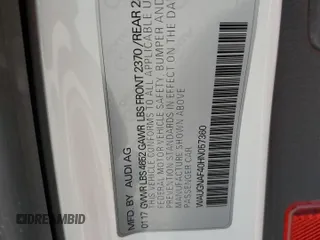 2017 Audi A4 Premium z VIN WAUGNAF40HN057360, wystawiony jako Copart lot #53871855 z przebiegiem 93 609 mil mil oraz Szkoda całkowita • Salvage title. Historia ofert i sprzedaży dostępna na DreamBid. Obrazek 12.