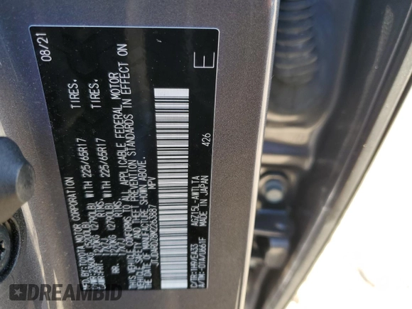 2021 Lexus NX with VIN JTJDARDZ8M2263887, listed as a Copart auction lot 49430365 with 34,270 mi miles and Salvage Title. Bid and sale history available at carsss.com. Image 13.