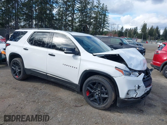 2021 Chevrolet Traverse Premier with VIN 1GNEVKKW7MJ250461, listed as a IAAI auction lot 41809650 with 61,661 mi miles. Bid and sale history available at carsss.com. Image 1.