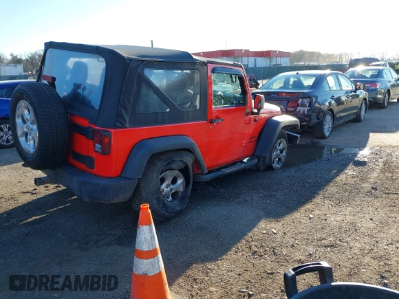 2013 Jeep Wrangler Sport with VIN 1C4AJWAG5DL574727, listed as a IAAI auction lot 41806091 with 84,092 mi miles and . Bid and sale history available at carsss.com. Image 4.