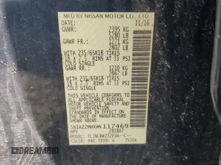 2017 Nissan Murano SL with VIN 5N1AZ2MHXHN117469, listed as a Copart auction lot 45397545 with 123,792 mi miles and Salvage title. Bid and sale history available at DreamBid. Image 15.