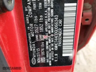 2016 Hyundai Accent SE with VIN KMHCT4AE0GU066343, listed as a Copart auction lot 53021355 with 108,337 mi miles and Salvage Title. Bid and sale history available at carsss.com. Image 12.