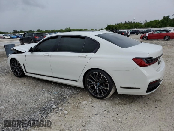 2022 BMW 7 Series 740i with VIN WBA7T2C00NCH30980, listed as a Copart auction lot 62214905 with 37,310 mi miles and Non repairable. Bid and sale history available at DreamBid. Image 2.