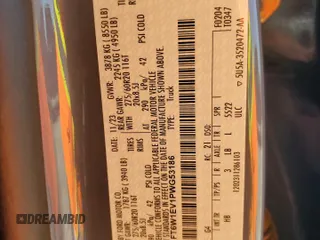 2023 Ford F-150 Lightning Pro с VIN 1FT6W1EV1PWG53186, выставлен на аукционе Copart как лот 52423485 с пробегом 23 518 миль миль и Списание • Salvage title. История ставок и продаж доступна на DreamBid. Изображение 12.