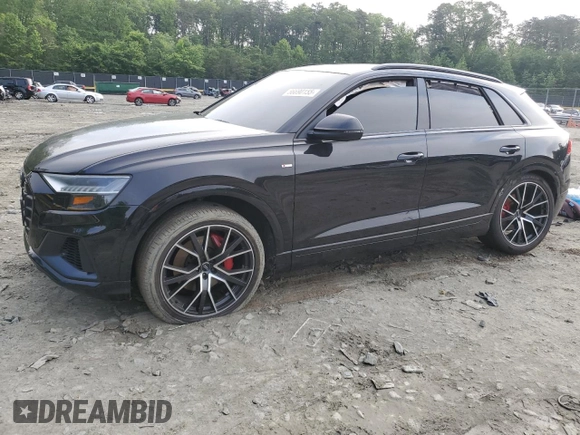 2019 Audi Q8 Prestige z VIN WA1FVAF12KD010469, wystawiony jako Copart lot #56690155 z przebiegiem 92 033 mil mil oraz Szkoda całkowita • Salvage title. Historia ofert i sprzedaży dostępna na DreamBid. Obrazek 1.