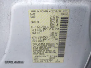 2015 Nissan Frontier S with VIN 1N6AD0EV0FN717018, listed as a IAAI auction lot 42322428 with 104,715 mi miles and . Bid and sale history available at DreamBid. Image 9.