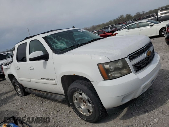2007 Chevrolet Suburban LTZ with VIN 1GNFK16Y57R256445, listed as a Copart auction lot 50966135 with 0 mi miles and Salvage Title. Bid and sale history available at carsss.com. Image 4.