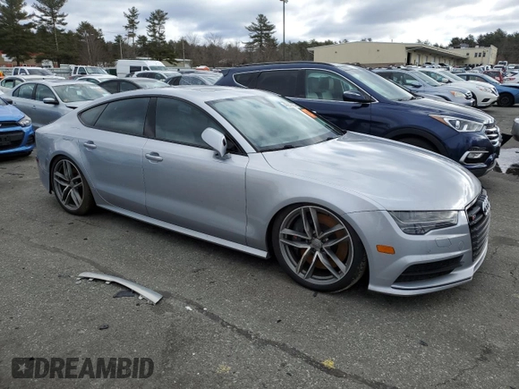 2016 Audi S7 with VIN WAUW2AFC7GN066938, listed as a Copart auction lot 45949684 with 0 mi miles and Salvage Title. Bid and sale history available at carsss.com. Image 4.