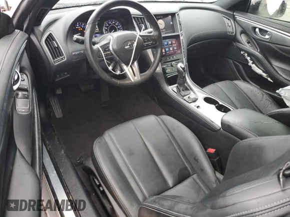 2017 Infiniti Q60 2.0t with VIN JN1CV7EL5HM321257, listed as a Copart auction lot 37677424 with 53,653 mi miles and Salvage Title. Bid and sale history available at DreamBid. Image 8.