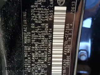 2021 Toyota Camry SE Nightshade with VIN 4T1G11AK4MU516714, listed as a Copart auction lot 54687245 with 147,616 mi miles and Salvage Title. Bid and sale history available at carsss.com. Image 12.