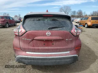 2017 Nissan Murano SL with VIN 5N1AZ2MH2HN198015, listed as a Copart auction lot 47295485 with 47,946 mi miles and Salvage Title. Bid and sale history available at carsss.com. Image 6.