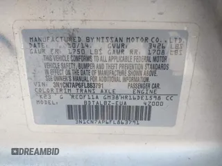 2015 Nissan Versa SV with VIN 3N1CN7AP6FL863791, listed as a IAAI auction lot 42140790 with 141,759 mi miles. Bid and sale history available at carsss.com. Image 9.