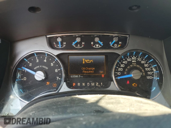 2013 Ford F-150 XL with VIN 1FTFW1ET8DFC43527, listed as a Copart auction lot 59444235 with 93,588 mi miles and Salvage title. Bid and sale history available at DreamBid. Image 9.